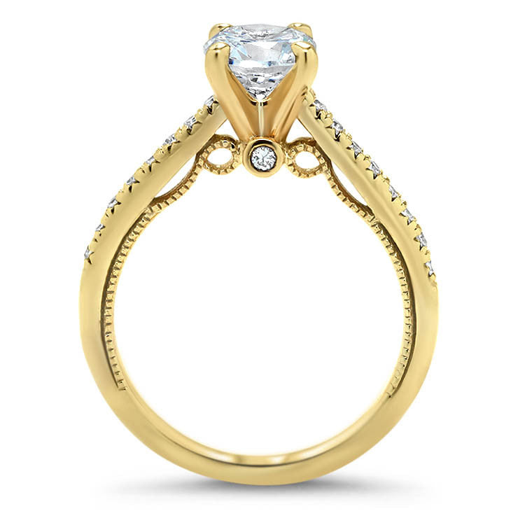 Thin Diamond Band Engagement Ring - Tara - Moissanite Rings