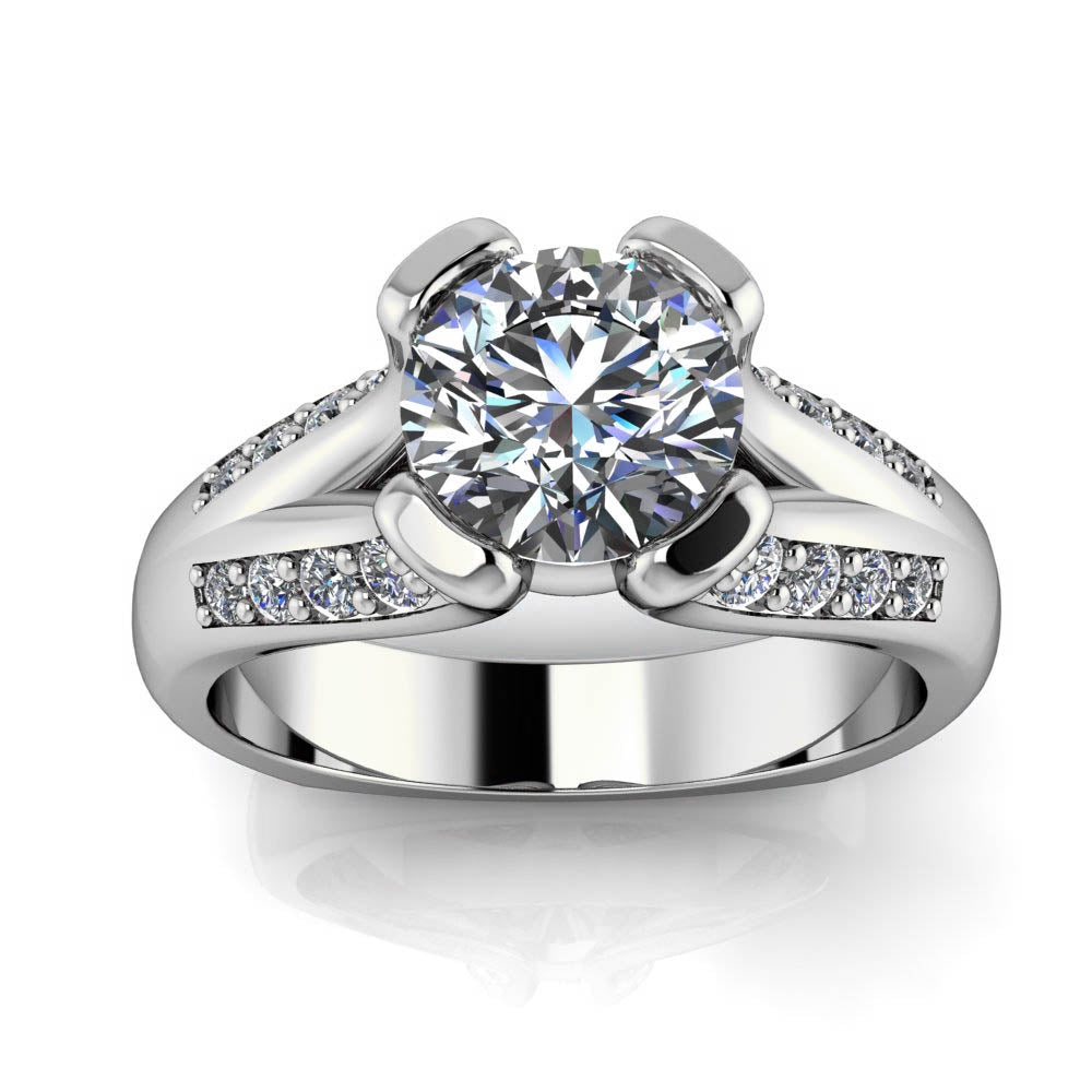 Split Euro Shank Engagement Ring - Charlotte - Moissanite Rings