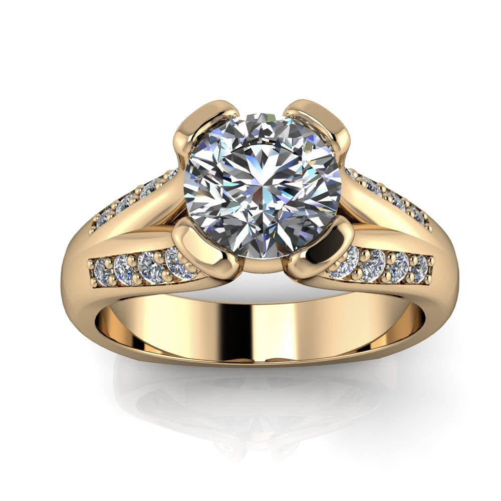 Split Euro Shank Engagement Ring - Charlotte - Moissanite Rings