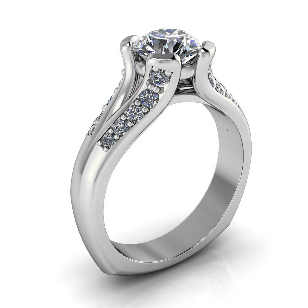 Split Euro Shank Engagement Ring - Charlotte - Moissanite Rings