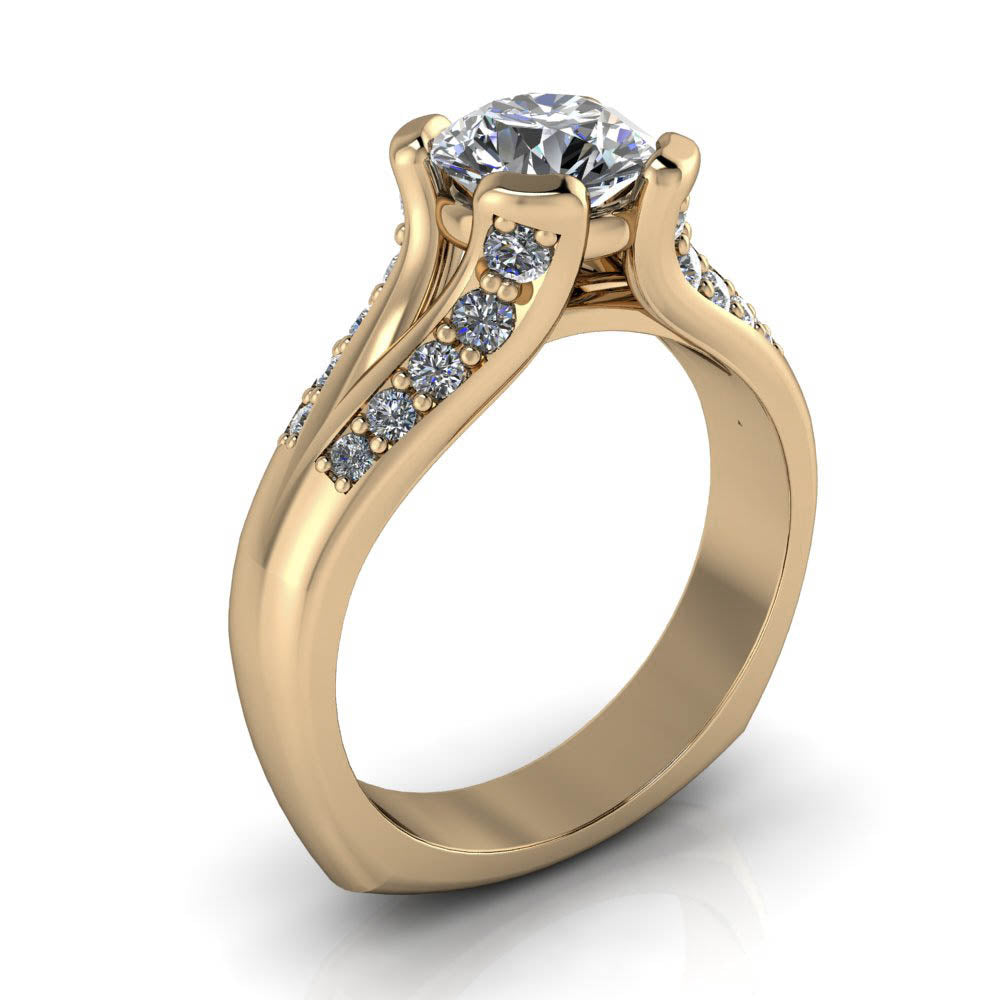 Split Euro Shank Engagement Ring - Charlotte - Moissanite Rings