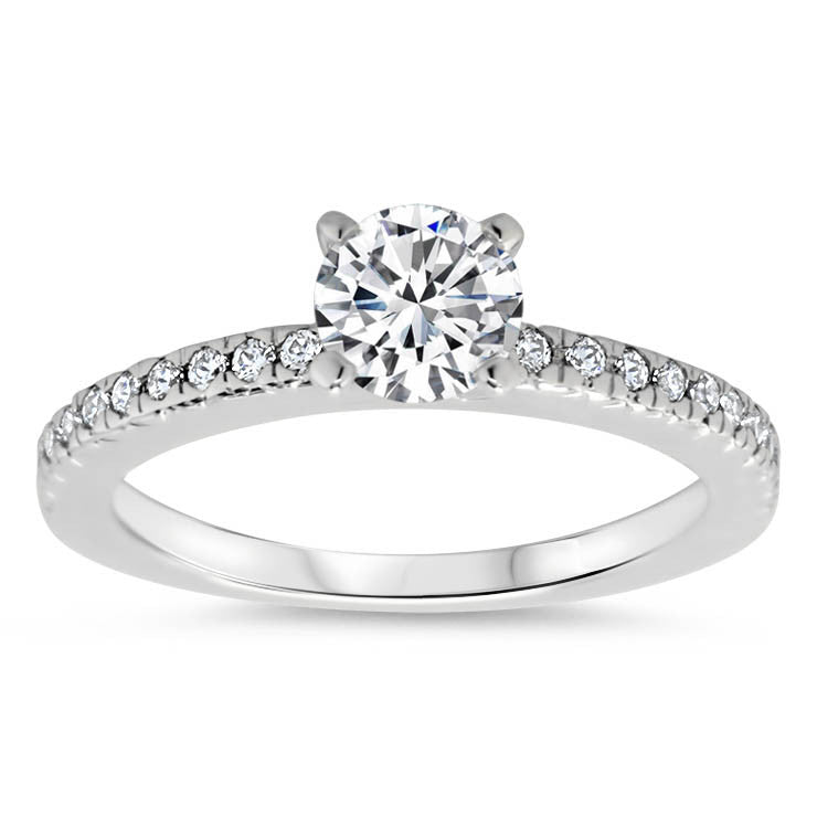 Thin Diamond Band Wedding Set - Veep Set - Moissanite Rings