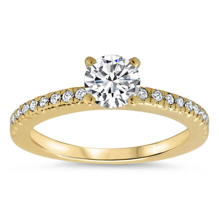 Thin Diamond Band Engagement Ring - Veep - Moissanite Rings