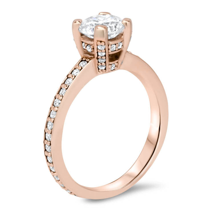 Moissanite and Diamond Basket Engagement Ring Forever One Center Stone - Dani - Moissanite Rings