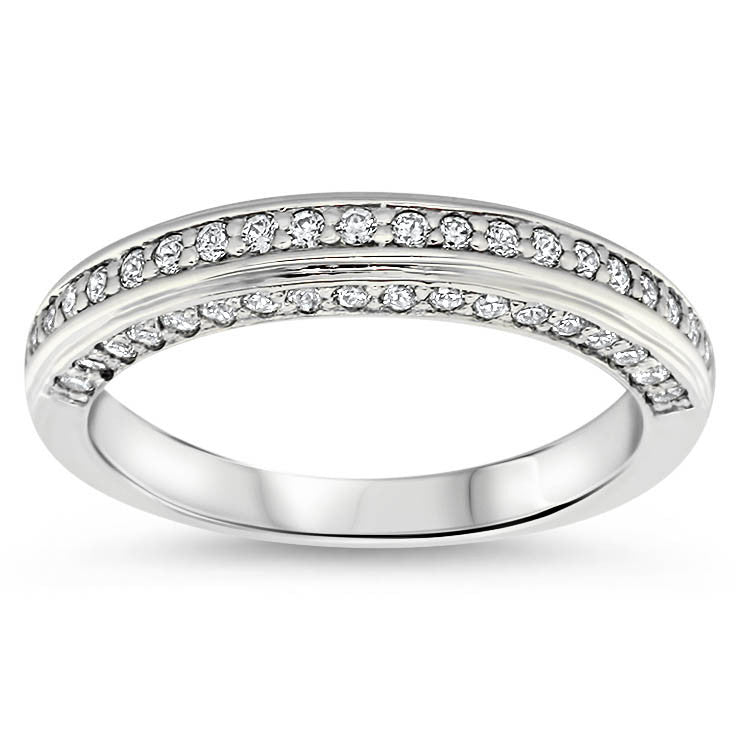 Diamond Wedding  Band - Chilly - Moissanite Rings