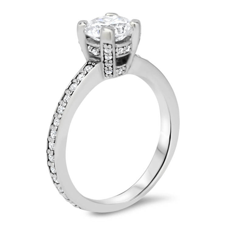 Moissanite and Diamond Basket Engagement Ring Forever One Center Stone - Dani - Moissanite Rings