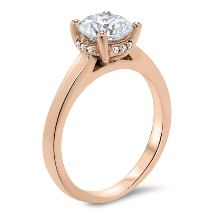 Banded Solitaire Moissanite Engagement Ring - Sienna - Moissanite Rings