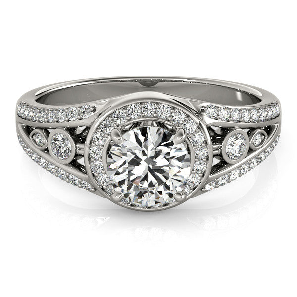 3/4 ct Forever Brilliant Moissanite Diamond Halo Engagement Ring - Joie - Moissanite Rings