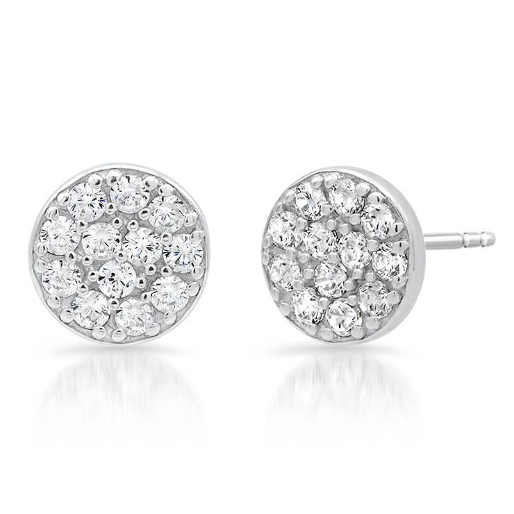 Pave Cluster Disc Stud