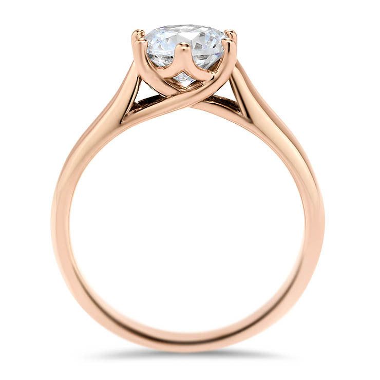 Trellis Set Moissanite Solitaire Engagement Ring  - Stefanie - Moissanite Rings