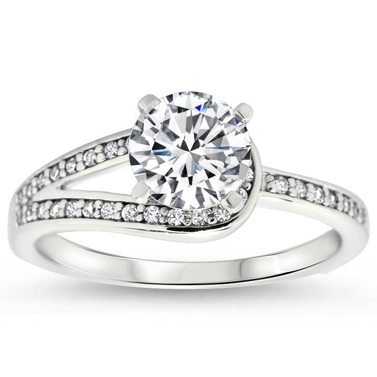 Moissanite Engagement Diamond Accented Engagement Ring - It's a Wrap - Moissanite Rings