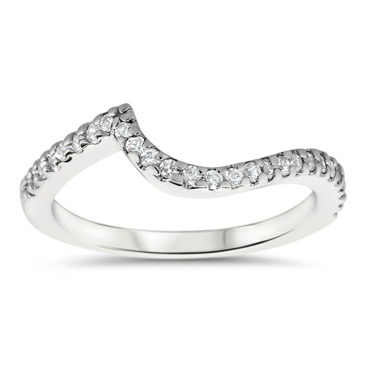 Bypass Wedding Band - Whirlwind Band (Engagement Ring Not Included) - Moissanite Rings