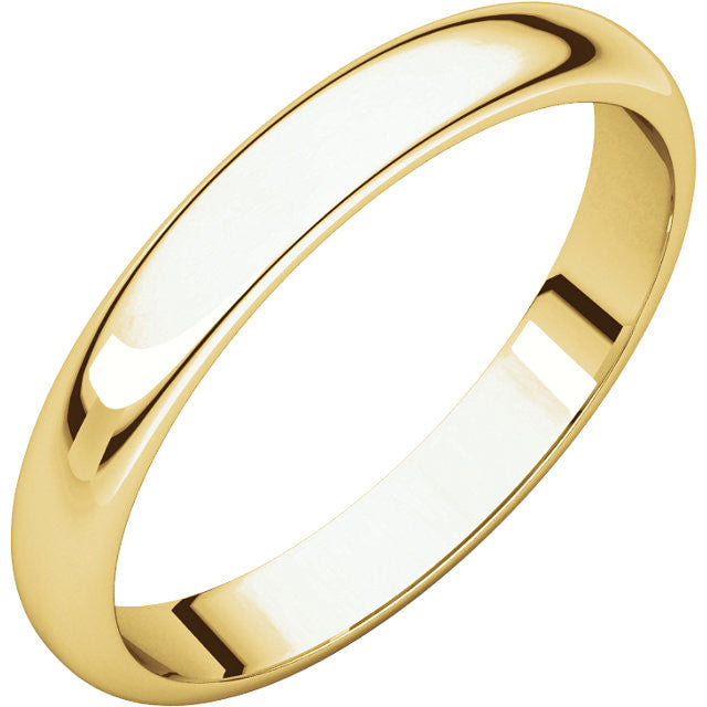 3 mm Comfort Fit Plain Gold Wedding Band - Moissanite Rings
