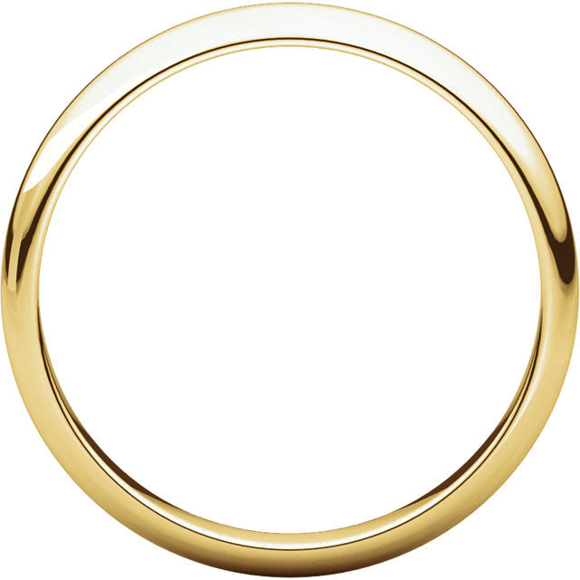 3 mm Comfort Fit Plain Gold Wedding Band - Moissanite Rings