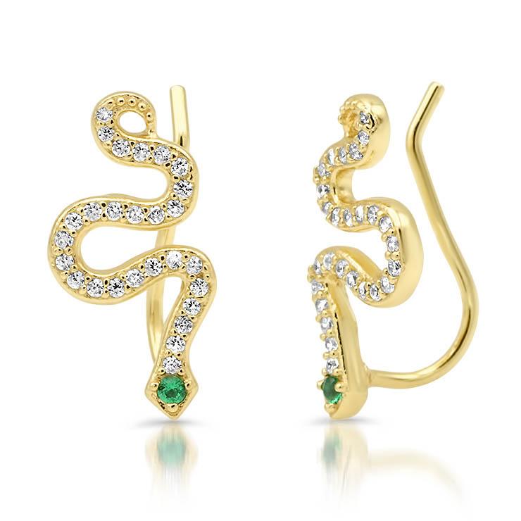 Snake Climber Diamond Earrings