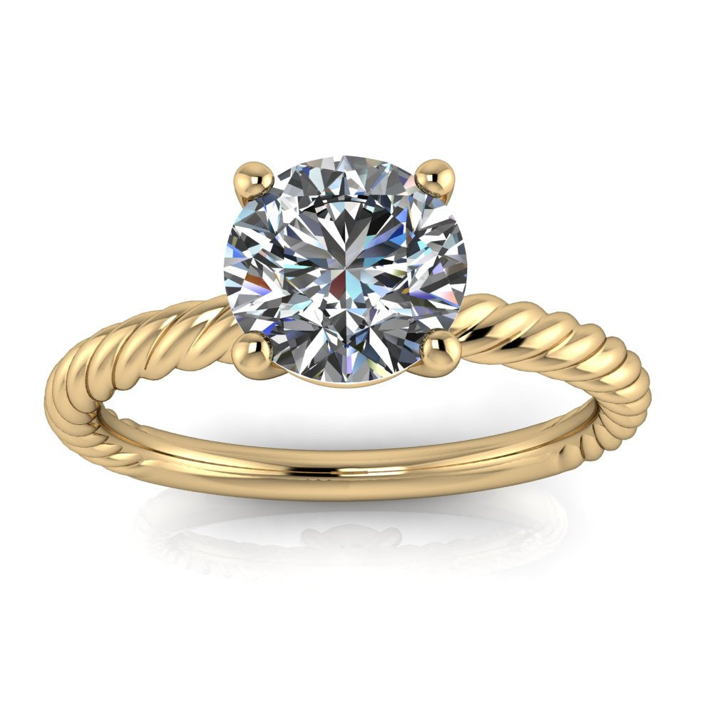 Rope Band Engagement Ring Forever One Moissanite - Sailor 7mm - Moissanite Rings