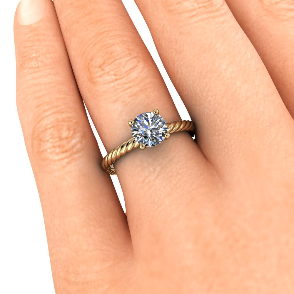 Rope band engagement on sale ring