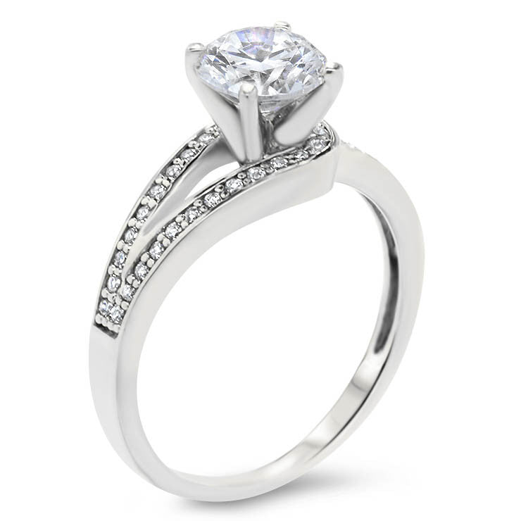 Diamond Wrapped Moissanite Engagement Ring - It's a Wrap Wedding Set - Moissanite Rings