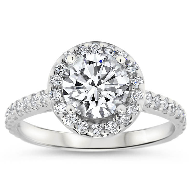 Forever One Moissanite Classic Diamond Halo Engagement Ring - Rae 7.5 mm - Moissanite Rings