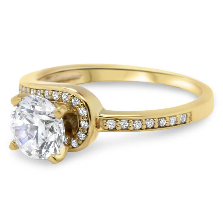 Moissanite Engagement Diamond Accented Engagement Ring - It's a Wrap - Moissanite Rings