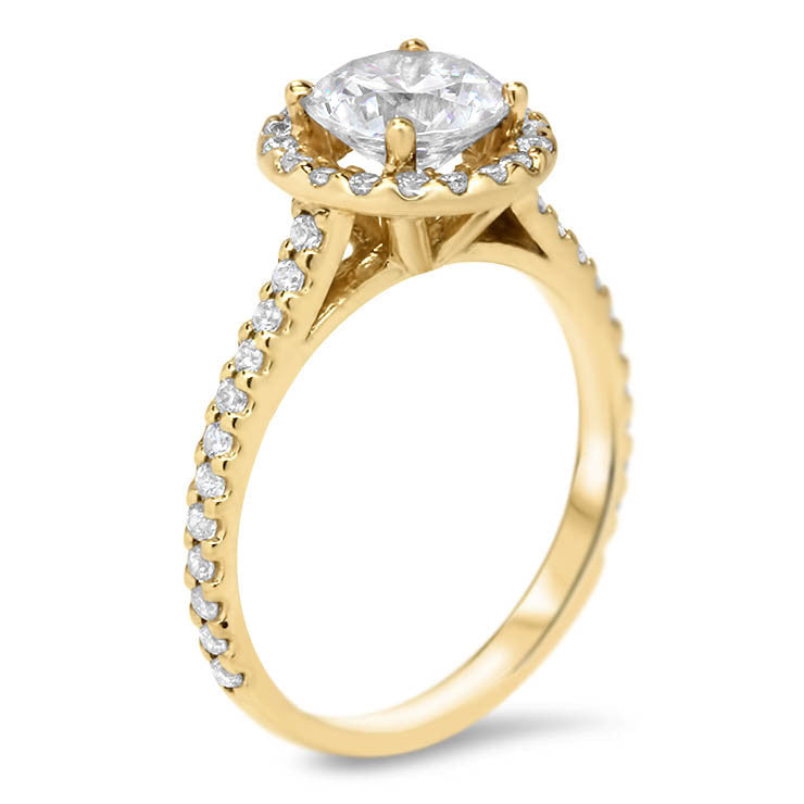 Forever One Moissanite Classic Diamond Halo Engagement Ring - Rae 7.5 mm - Moissanite Rings