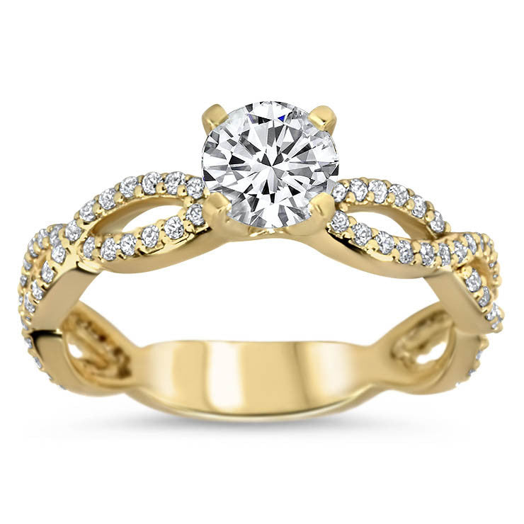 Infinity Style Moissanite Engagement Ring - Indie - Moissanite Rings