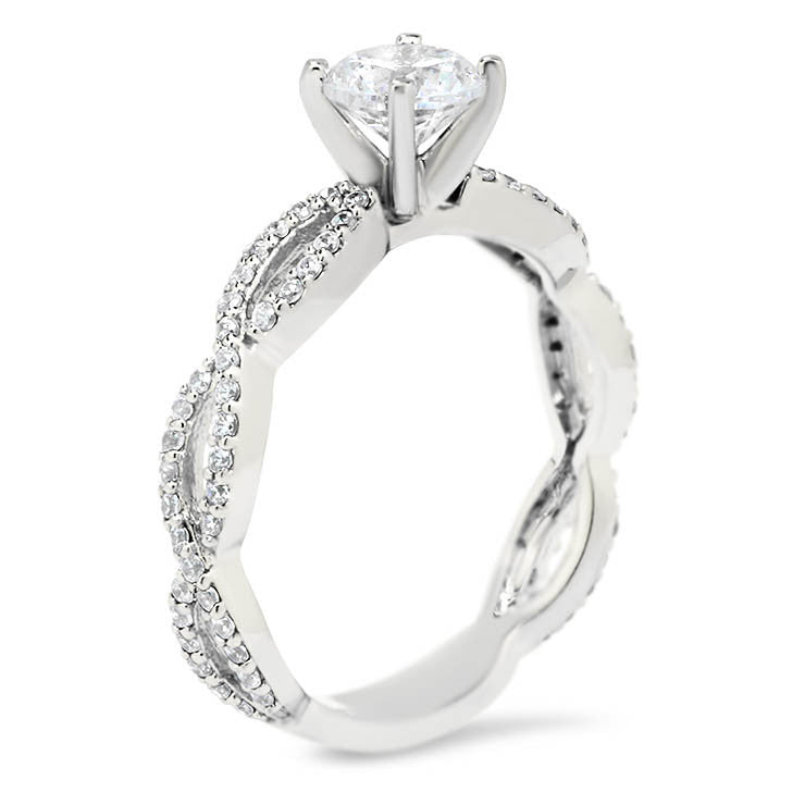 Infinity Style Moissanite Engagement Ring - Indie - Moissanite Rings