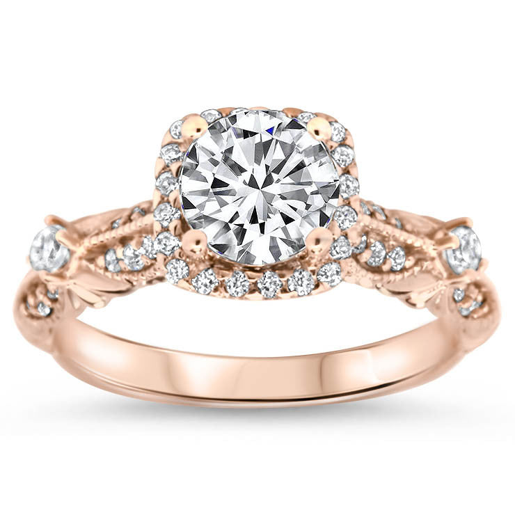 Antique Style Moissanite Engagement Ring Diamond Setting - Tressa ...
