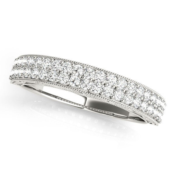 Moissanite and Diamond Wedding Set Engagement Ring and Wedding Band - Prett Set - Moissanite Rings