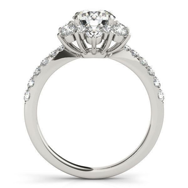 Diamond Halo Engagement Ring - Snowflake - Moissanite Rings