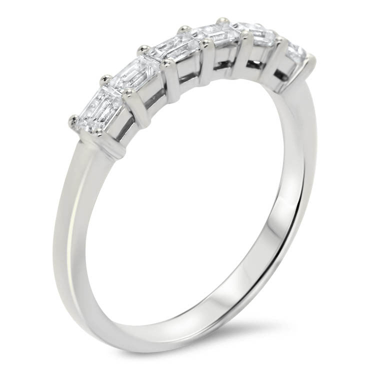 Straight Diamond Baguette Wedding Band - Julia Band - Moissanite Rings