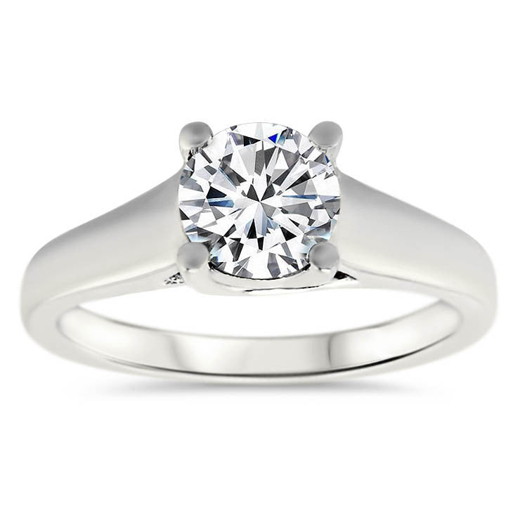 Forever One Solitaire Moissanite Engagement Ring - KJ - Moissanite Rings