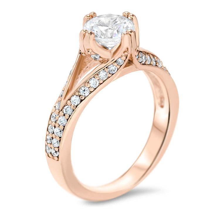 Split Shank Diamond Engagement Ring - Dorit - Moissanite Rings