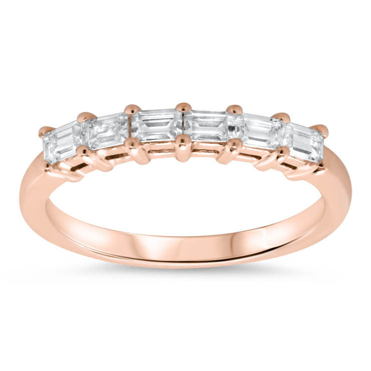 Straight Diamond Baguette Wedding Band - Julia Band - Moissanite Rings