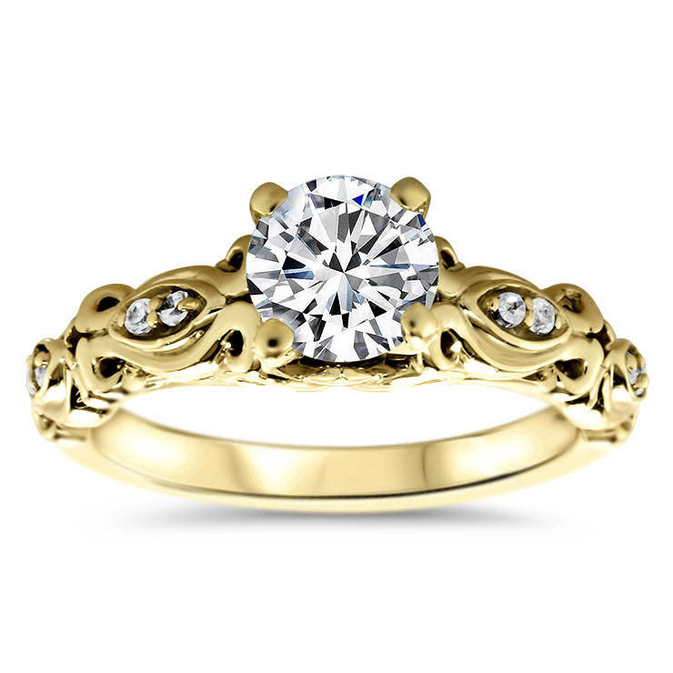 Vintage Inspired Engagement Ring - Celine - Moissanite Rings