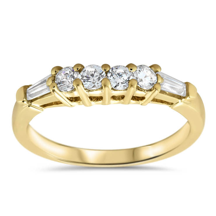 Diamond Accent Wedding Set - Yvette Wedding Set - Moissanite Rings