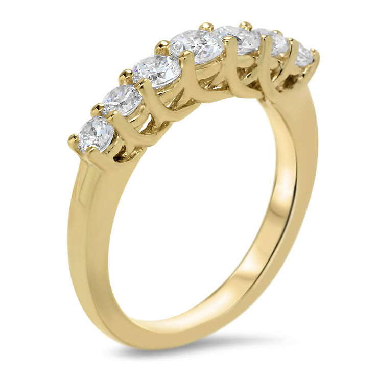 Seven Stone Diamond Wedding Band - Michela Band - Moissanite Rings