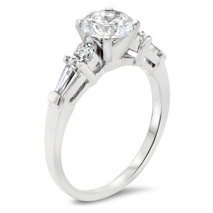 Moissanite Center Engagement Ring Diamond Setting -  Yvette - Moissanite Rings