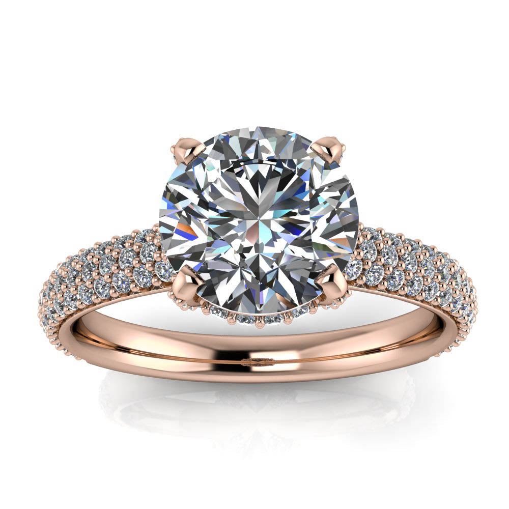 Pave Diamond Engagement Ring - Kerstin - Moissanite Rings