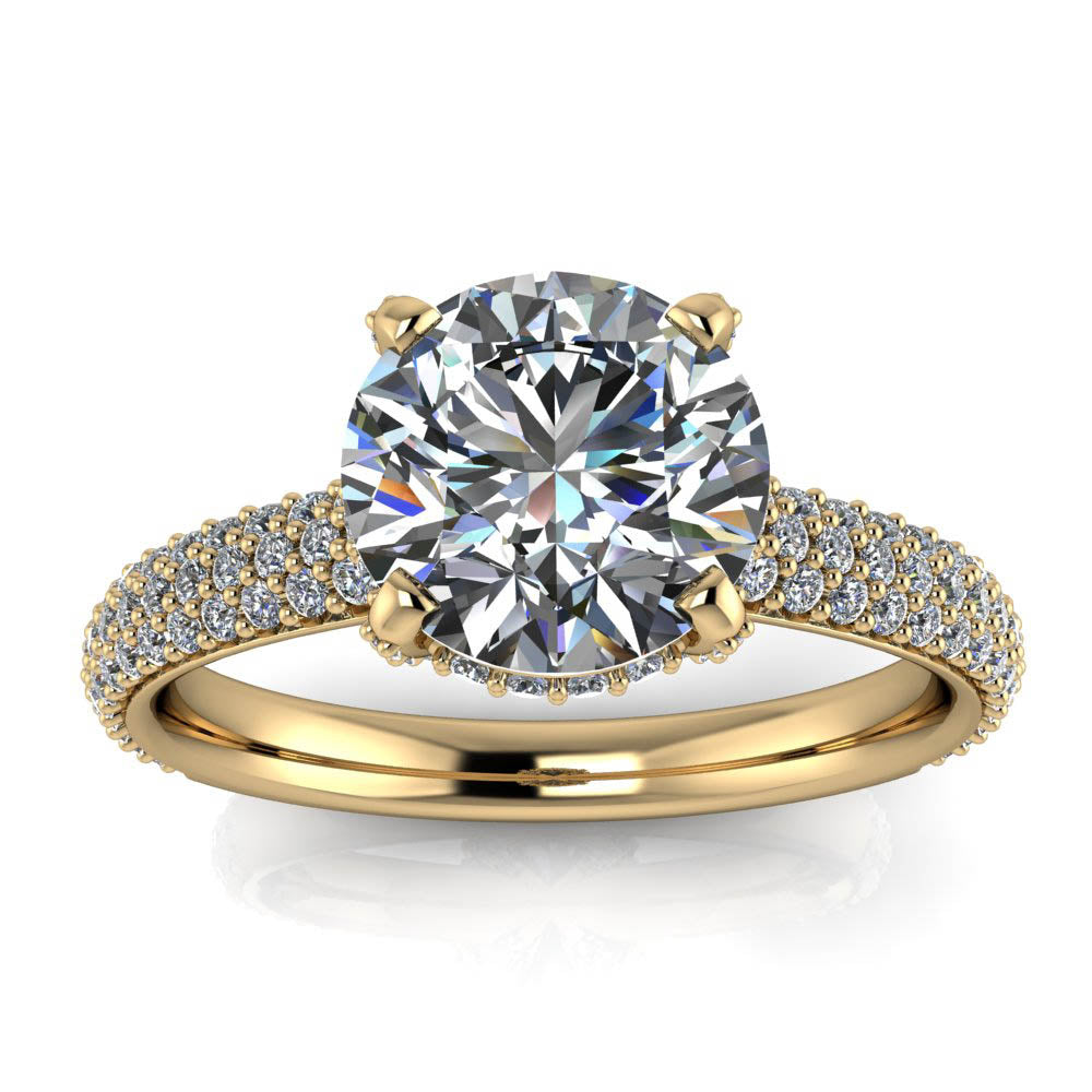 Pave Diamond Engagement Ring - Kerstin - Moissanite Rings
