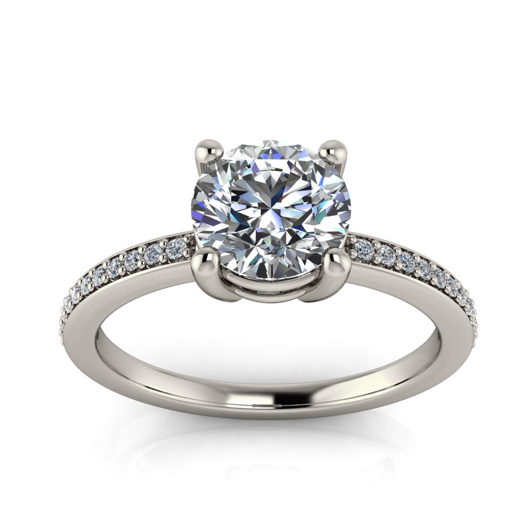 Thin Band Diamond Engagement Ring - Jin