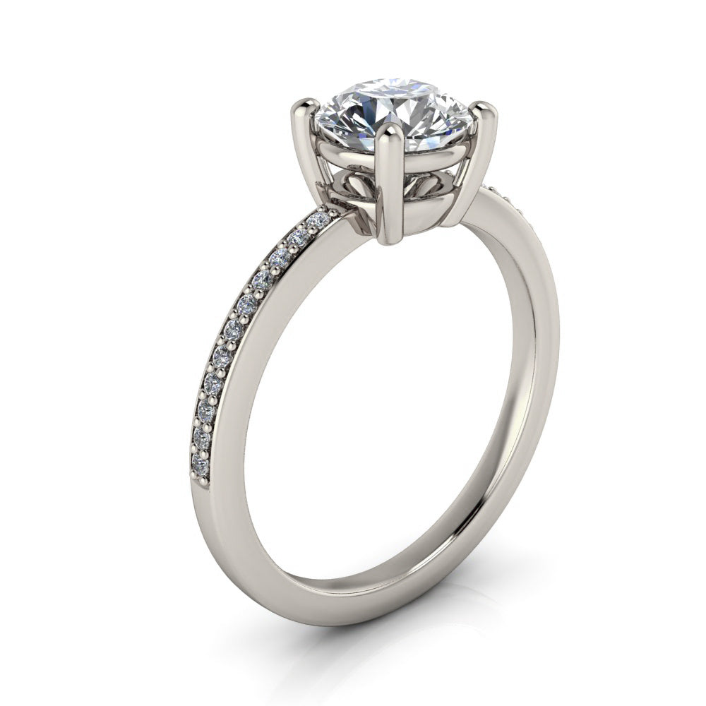 Thin Band Diamond Engagement Ring - Jin