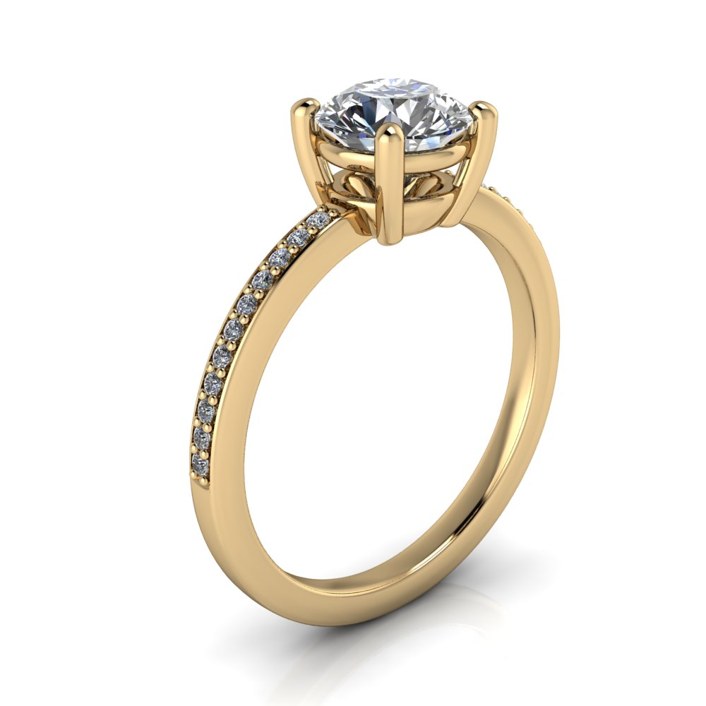 Thin Band Diamond Engagement Ring - Jin