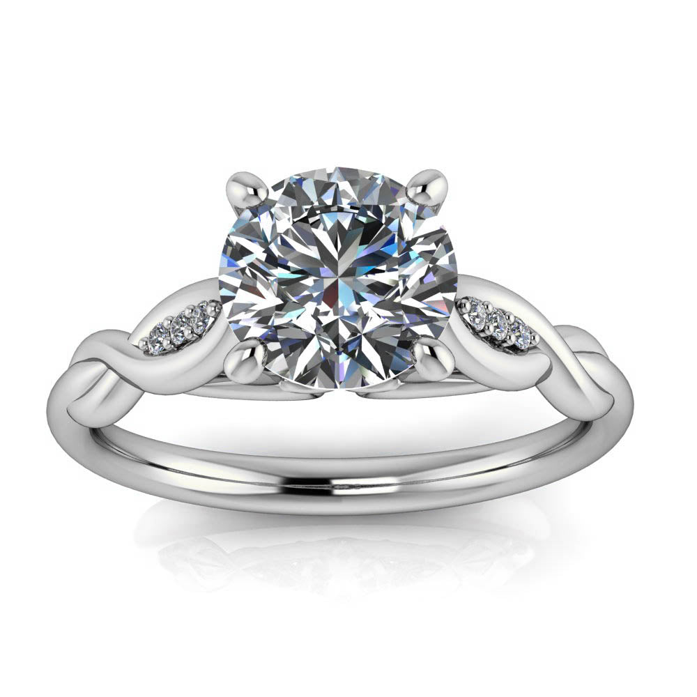 Floral Inspired Engagement Ring Moissanite Center - Wild II - Moissanite Rings