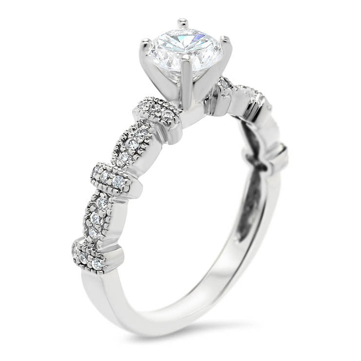Vintage Inpired Diamond Engagement Ring Setting - Vix - Moissanite Rings