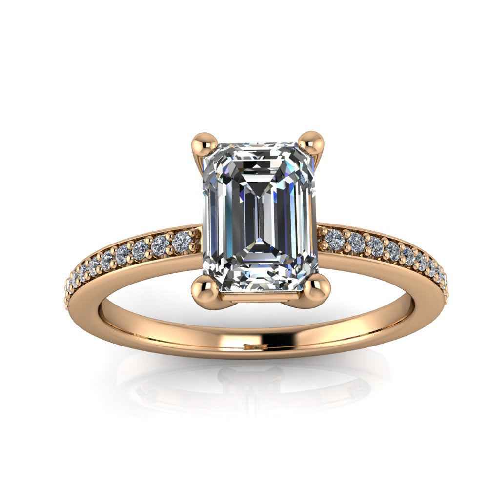 Dainty Emerald Engagement Ring - Dim