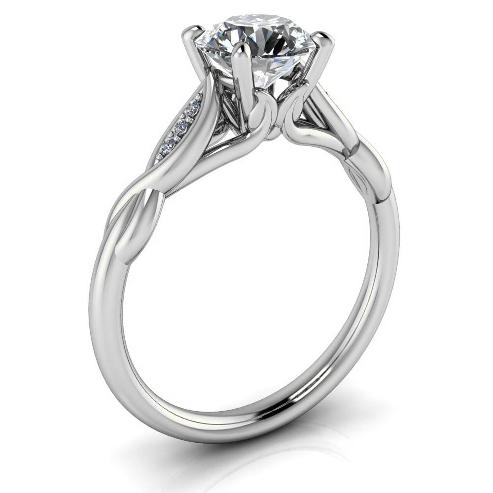 Floral Inspired Engagement Ring Moissanite Center - Wild II - Moissanite Rings