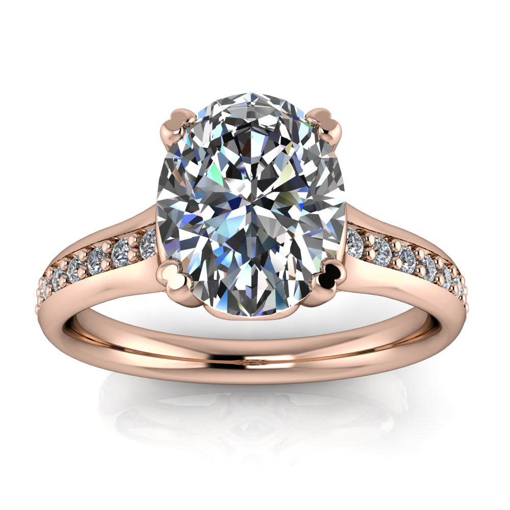 2 carat Oval Moissanite Engagement Ring - Luther - Moissanite Rings