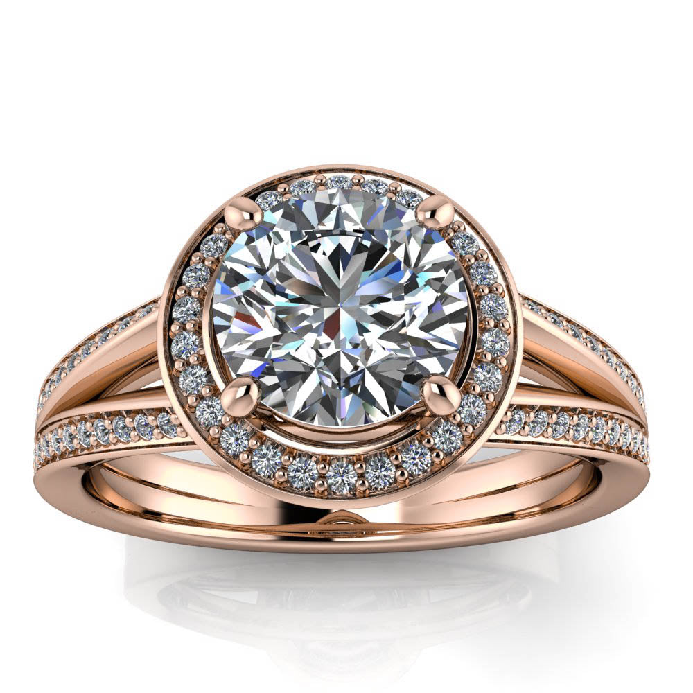 Split Shank Halo Ring - Oda - Moissanite Rings