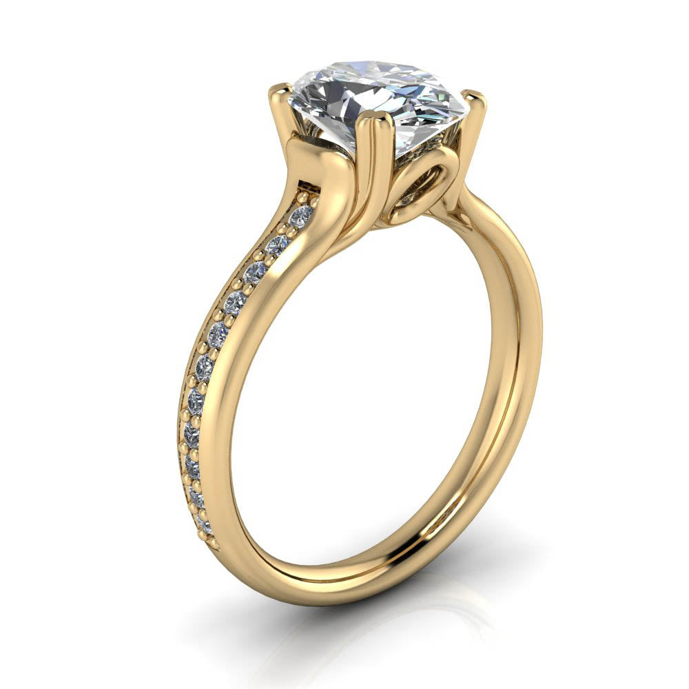 2 carat Oval Moissanite Engagement Ring - Luther - Moissanite Rings
